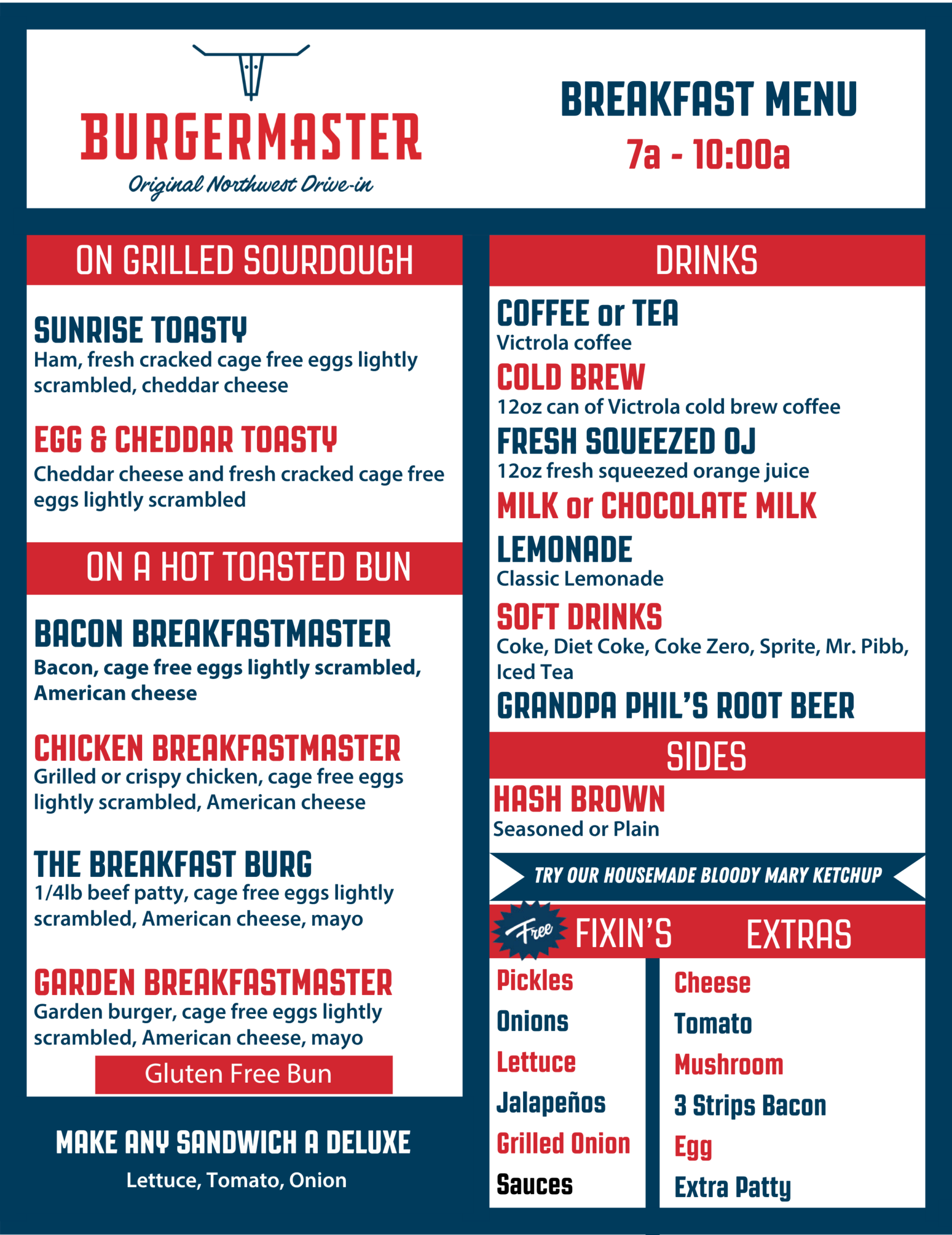 Burgermaster Breakfast Menu Bellevue